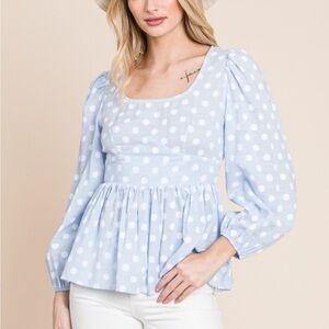 Polka Dot Babydoll Blouse